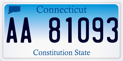 CT license plate AA81093