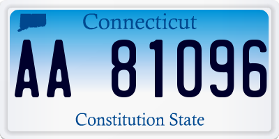 CT license plate AA81096