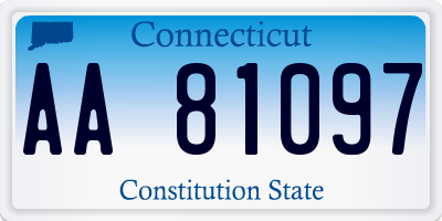 CT license plate AA81097