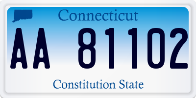 CT license plate AA81102