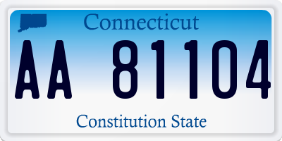 CT license plate AA81104