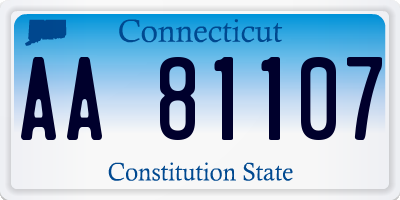 CT license plate AA81107