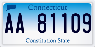 CT license plate AA81109