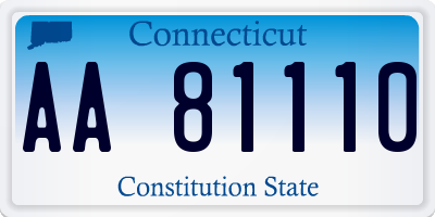 CT license plate AA81110