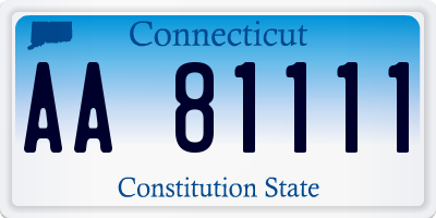 CT license plate AA81111