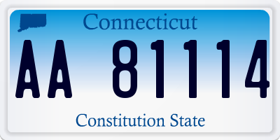 CT license plate AA81114