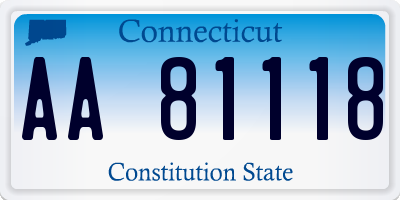 CT license plate AA81118