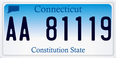 CT license plate AA81119