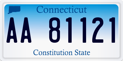 CT license plate AA81121