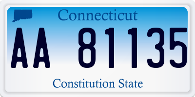 CT license plate AA81135