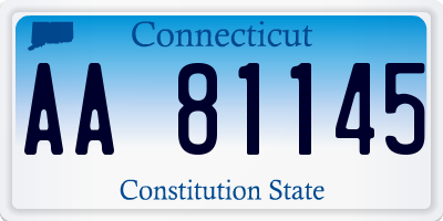 CT license plate AA81145