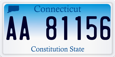 CT license plate AA81156