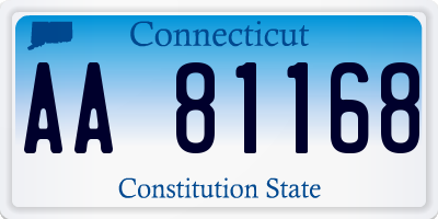 CT license plate AA81168