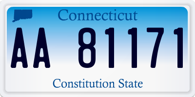 CT license plate AA81171