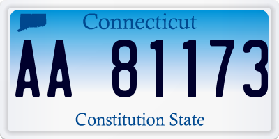 CT license plate AA81173