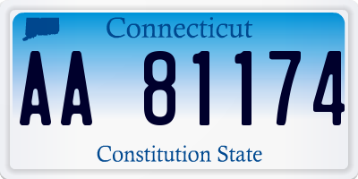 CT license plate AA81174