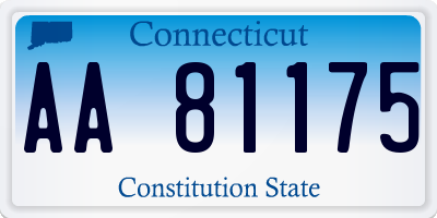 CT license plate AA81175