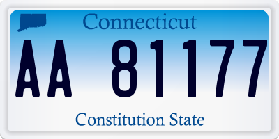 CT license plate AA81177