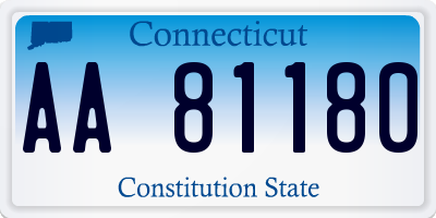 CT license plate AA81180