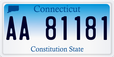 CT license plate AA81181