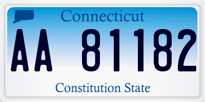 CT license plate AA81182