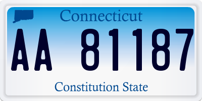 CT license plate AA81187