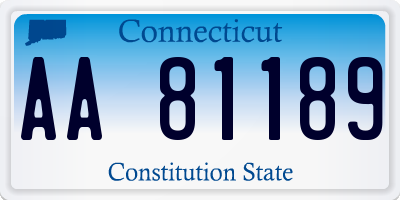 CT license plate AA81189