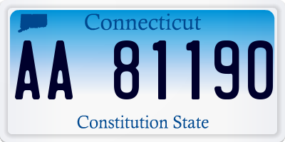 CT license plate AA81190