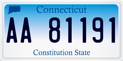 CT license plate AA81191