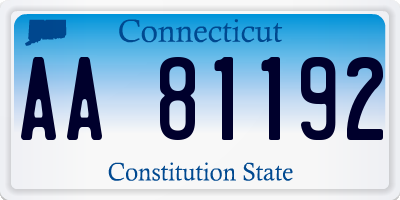 CT license plate AA81192