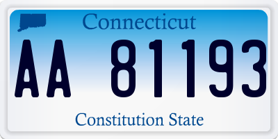 CT license plate AA81193