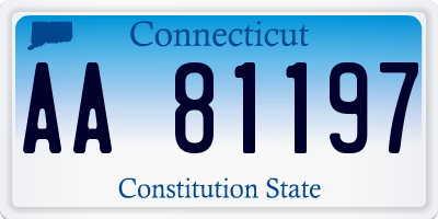 CT license plate AA81197