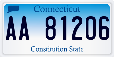 CT license plate AA81206