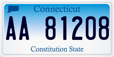 CT license plate AA81208