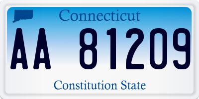 CT license plate AA81209