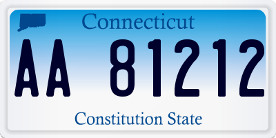 CT license plate AA81212