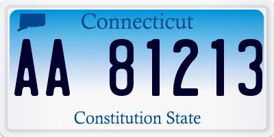 CT license plate AA81213