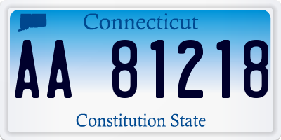 CT license plate AA81218