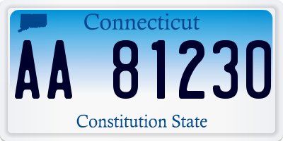 CT license plate AA81230