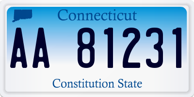 CT license plate AA81231