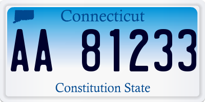 CT license plate AA81233