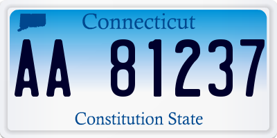 CT license plate AA81237