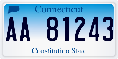 CT license plate AA81243