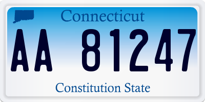 CT license plate AA81247