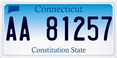 CT license plate AA81257