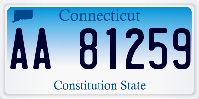 CT license plate AA81259