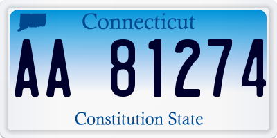 CT license plate AA81274