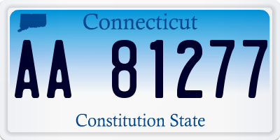 CT license plate AA81277