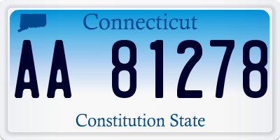 CT license plate AA81278