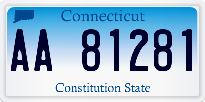 CT license plate AA81281